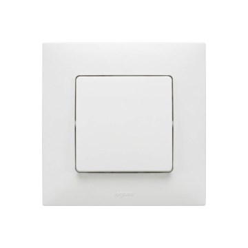 Legrand - Enpolet trykknap nr. 1/0 med ramme NILOE hvid