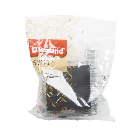 Legrand - Enpolet trykknap nr. 1/0 uden ramme SUNO sort