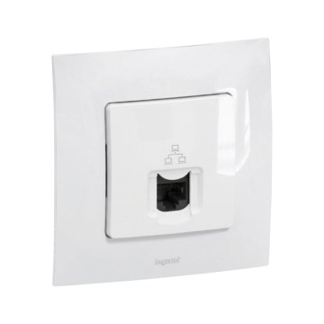 Legrand - Ethernetudtag RJ45 med ramme NILOE hvid