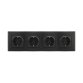 Legrand - Firedoblet vægudtag SCHUKO med ramme NILOE 250V sort
