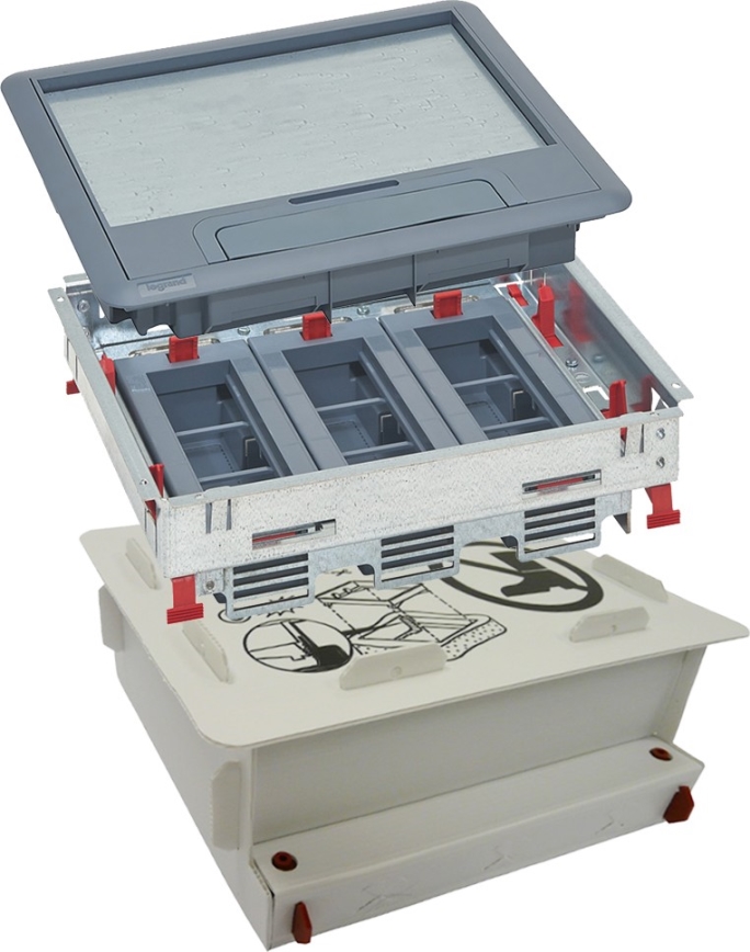 LEGRAND - Gulvboks til beton 18 moduler (9 enheder 45x45)