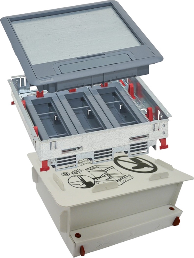 LEGRAND - Gulvboks til beton 24 moduler (12 enheder 45x45)