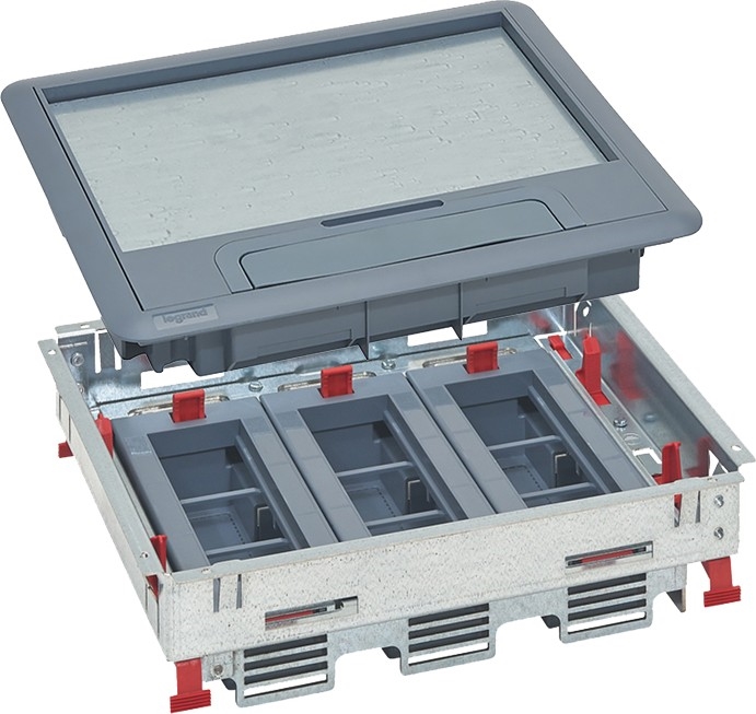 LEGRAND - Gulvboks til dobbelte gulve 18 moduler (9 enheder 45x45)