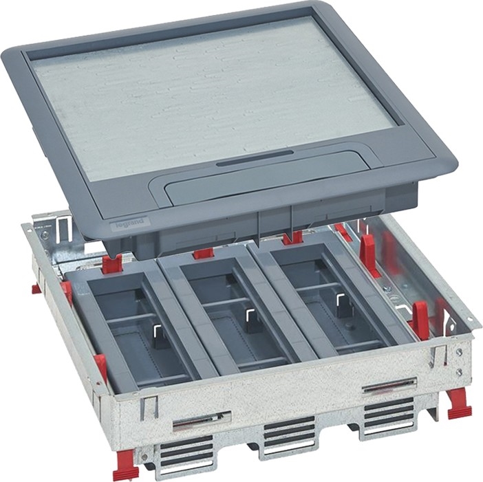 LEGRAND - Gulvboks til dobbelte gulve 24 moduler (12 enheder 45x45)