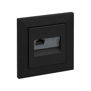 Legrand - RJ45 Ethernet-udtag med ramme SUNO, sort