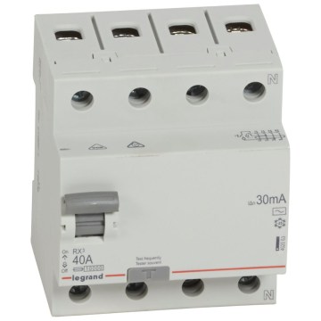 Legrand - RX3 4-polet fejlstrømsafbryder 4P, 40 A, 30 mA, AC