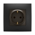 Legrand - SCHUKO-stikkontakt til bolig med ramme NILOE 250V, sort