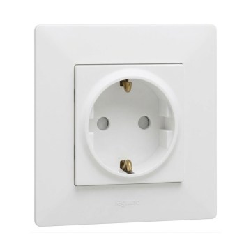 Legrand - SCHUKO-stikkontakt til hjemmet med ramme NILOE STEP 250V hvid