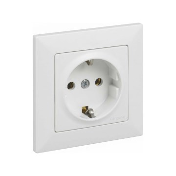 Legrand - SCHUKO-stikkontakt til hjemmet med ramme SUNO 250V hvid