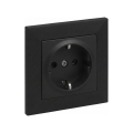 Legrand - Stikkontakt SCHUKO med ramme SUNO 250V sort