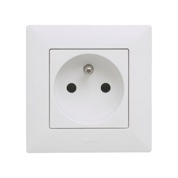Legrand - Stikkontakt til bolig med ramme NILOE STEP 250V hvid