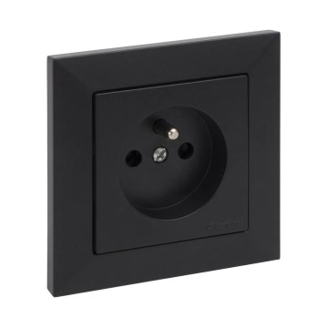 Legrand - Stikkontakt til hjemmet med ramme SUNO 250V sort