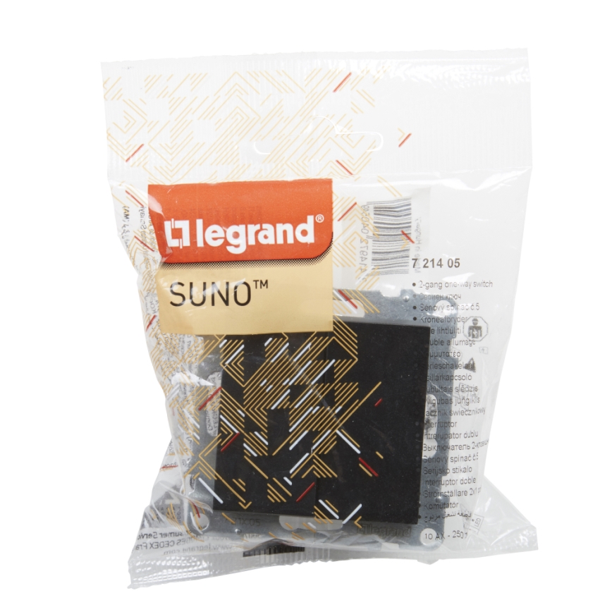 Legrand - SUNO rammeløs dobbeltafbryder nr. 5 sort