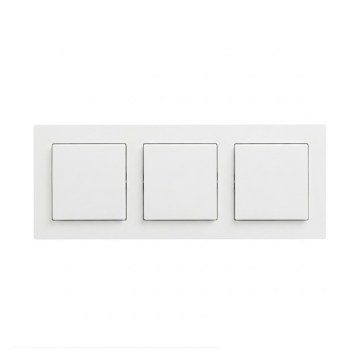 Legrand - Tredobbelt enpolet afbryder nr. 1 med ramme NILOE STEP hvid
