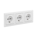 Legrand - Tredobbelt SCHUKO-stikkontakt med ramme SUNO 250V hvid