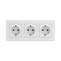 Legrand - Tredobbelt stikkontakt til hjemmet SCHUKO med ramme NILOE STEP 250V hvid