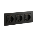 Legrand - Trippel husholdningsstikkontakt SCHUKO NILOE STEP 250V sort