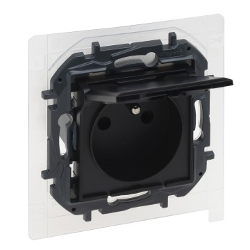 Legrand - Udendørs stikkontakt uden ramme 250V/16A NILOE STEP IP44 sort