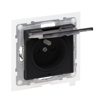 Legrand - Udendørs stikkontakt uden ramme 250V/16A NILOE STEP IP44 sort