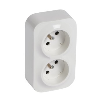 Legrand - Vægmonteret dobbeltstikkontakt til husholdning FORIX 250V hvid
