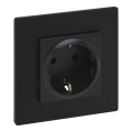 Legrand - Vægstikkontakt SCHUKO med ramme NILOE STEP 250V sort