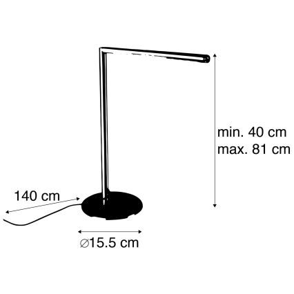 Leuchten Direkt 11011-55 - LED bordlampe dæmpbar DAWDA LED/4,8W/230V