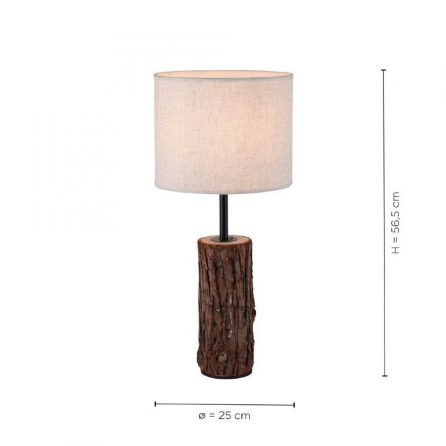 Leuchten Direkt 11233-79 - Bordlampe BARK 1xE27/40W/230V træ
