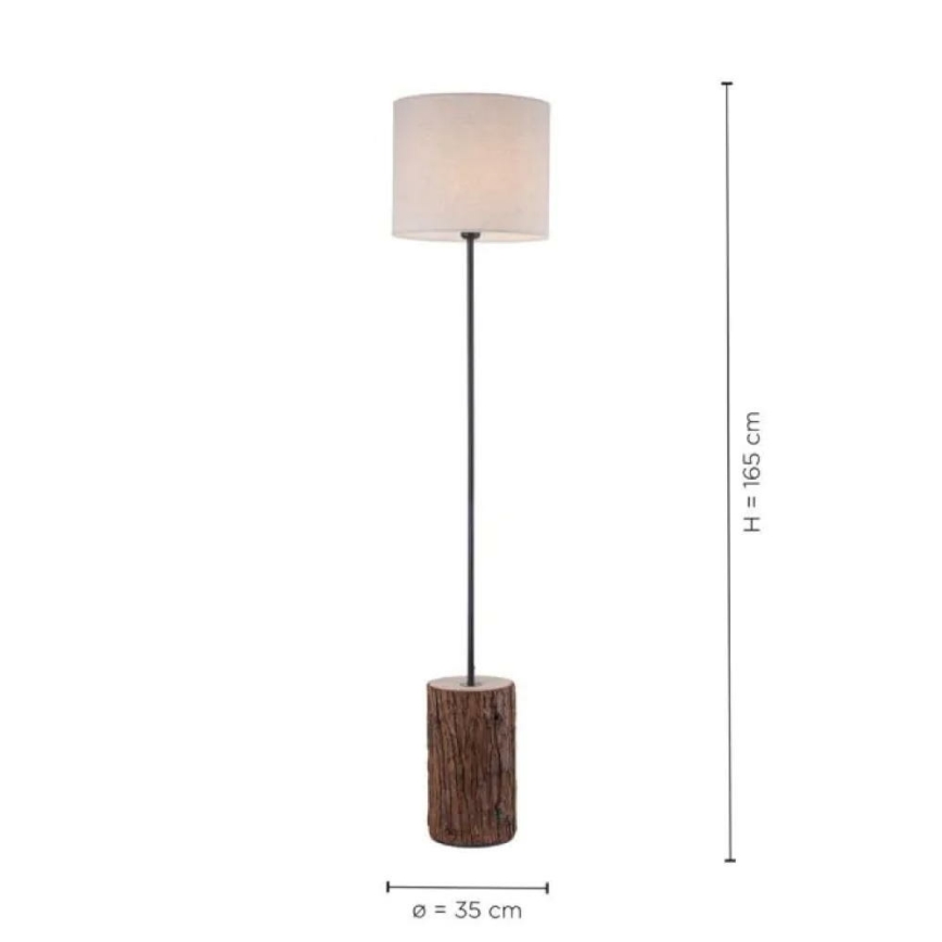 Leuchten Direkt 11234-79 - Gulvlampe BARK 1xE27/40W/230V træ