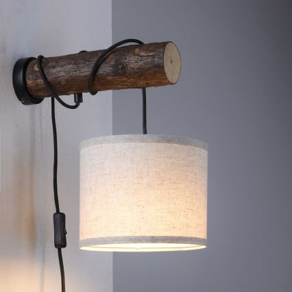 Leuchten Direkt 11235-79 - Væglampe BARK 1xE27/40W/230V træ