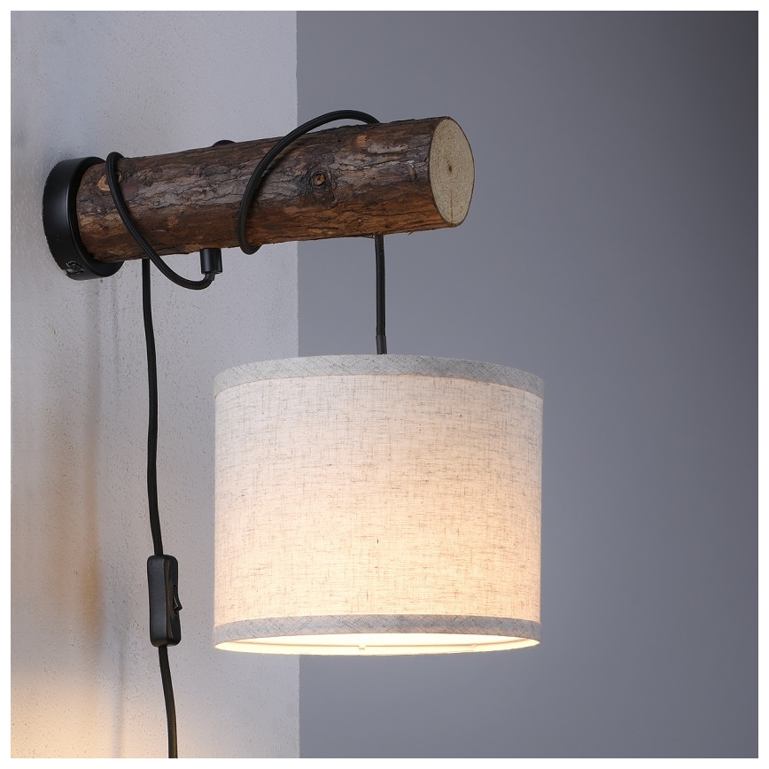 Leuchten Direkt 11235-79 - Væglampe BARK 1xE27/40W/230V træ
