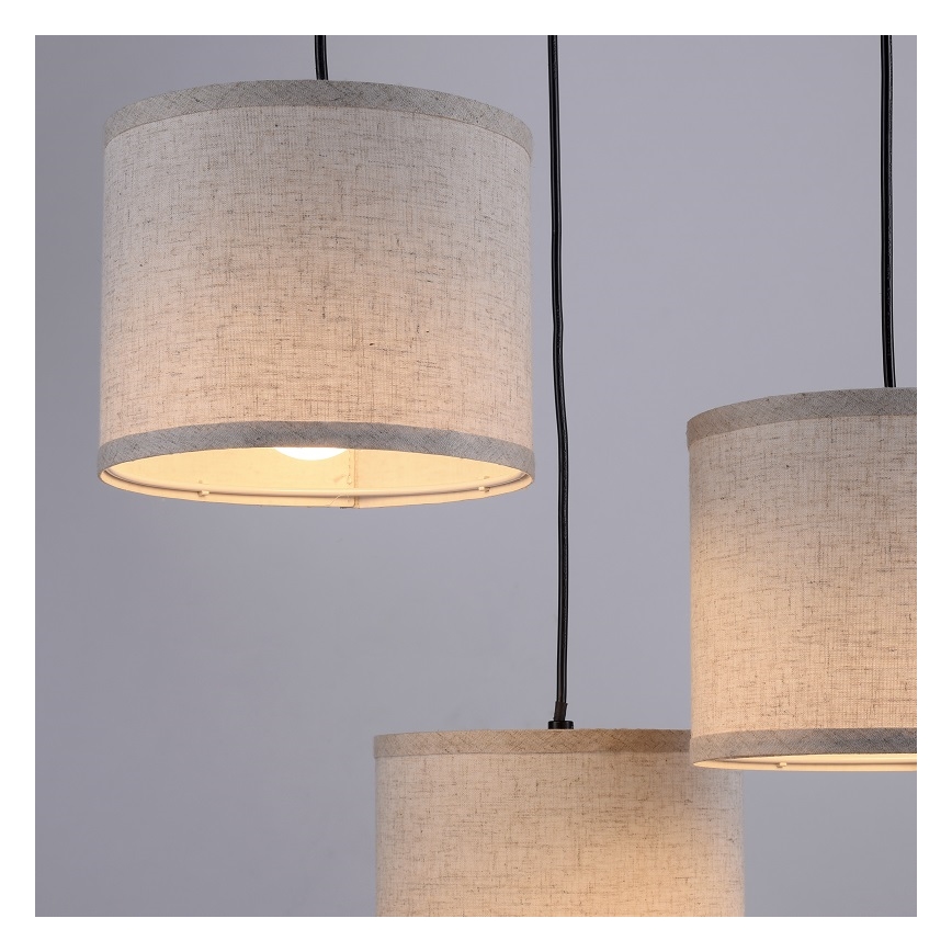 Leuchten Direkt 11236-79 - Pendel BARK 3xE27/40W/230V træ