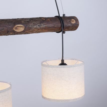 Leuchten Direkt 11238-79 - Loftlampe på ledning BARK 3xE27/40W/230V træ