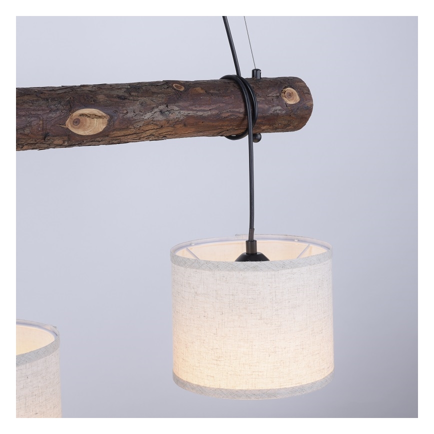 Leuchten Direkt 11238-79 - Loftlampe på ledning BARK 3xE27/40W/230V træ