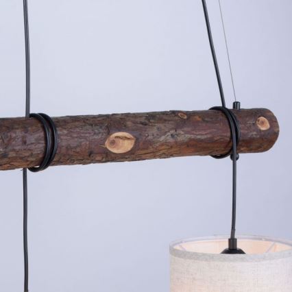 Leuchten Direkt 11238-79 - Loftlampe på ledning BARK 3xE27/40W/230V træ