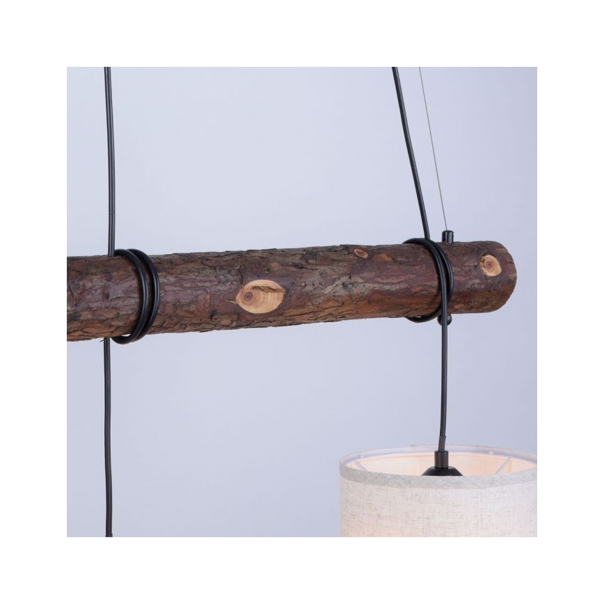 Leuchten Direkt 11238-79 - Loftlampe på ledning BARK 3xE27/40W/230V træ