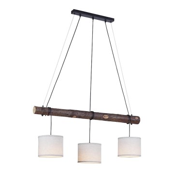 Leuchten Direkt 11238-79 - Loftlampe på ledning BARK 3xE27/40W/230V træ