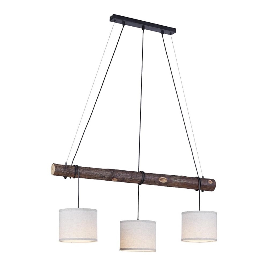 Leuchten Direkt 11238-79 - Loftlampe på ledning BARK 3xE27/40W/230V træ