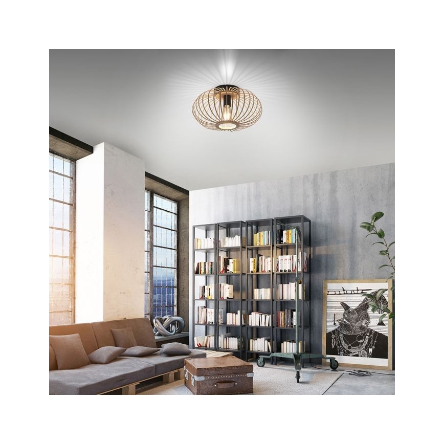 Leuchten Direkt 11410-79 - Loftlampe RACOON 1xE27/40W/230V diameter 40 cm bambus