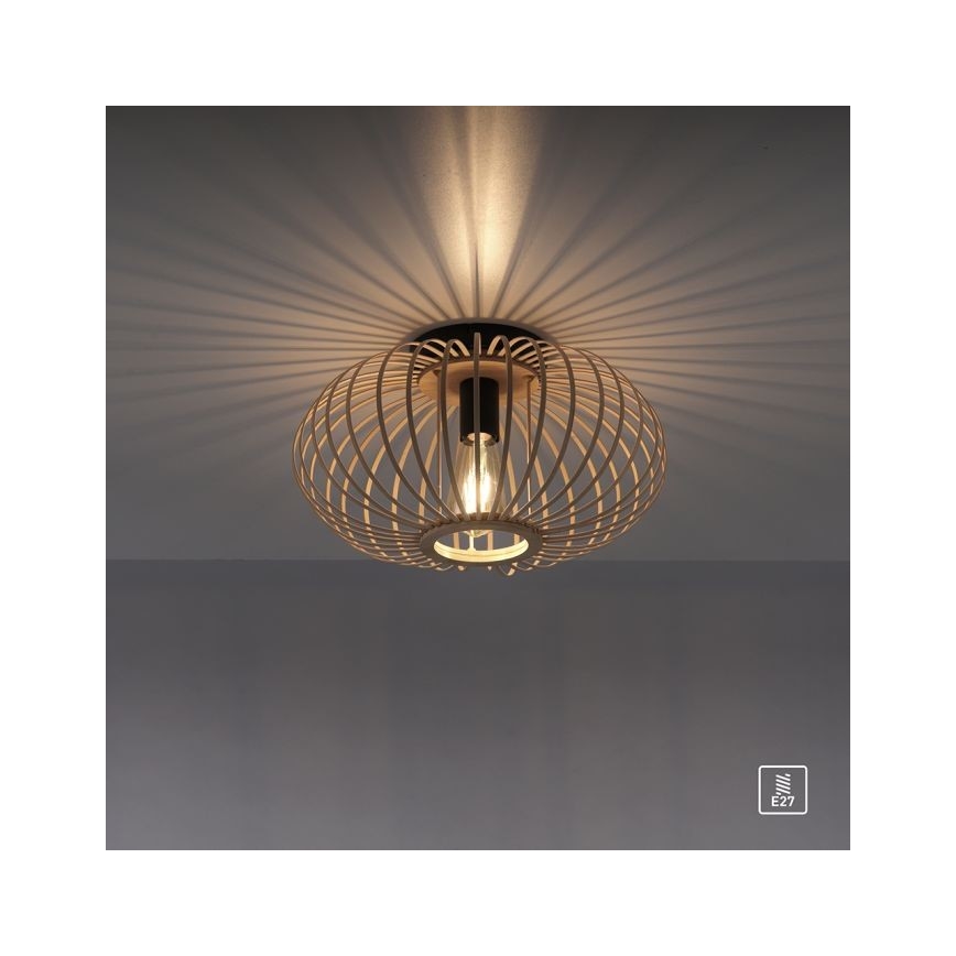 Leuchten Direkt 11410-79 - Loftlampe RACOON 1xE27/40W/230V diameter 40 cm bambus