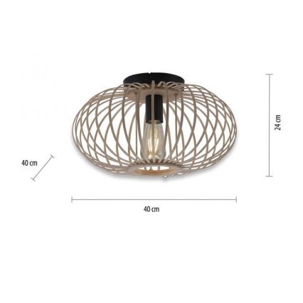 Leuchten Direkt 11410-79 - Loftlampe RACOON 1xE27/40W/230V diameter 40 cm bambus