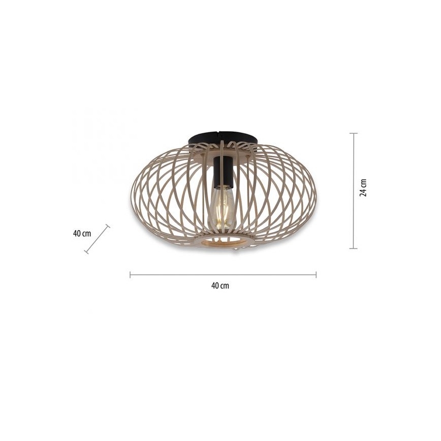 Leuchten Direkt 11410-79 - Loftlampe RACOON 1xE27/40W/230V diameter 40 cm bambus