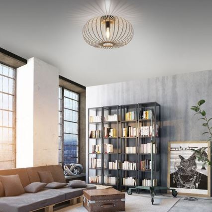 Leuchten Direkt 11411-79 - Loftlampe RACOON 1xE27/40W/230V diameter 50 cm bambus