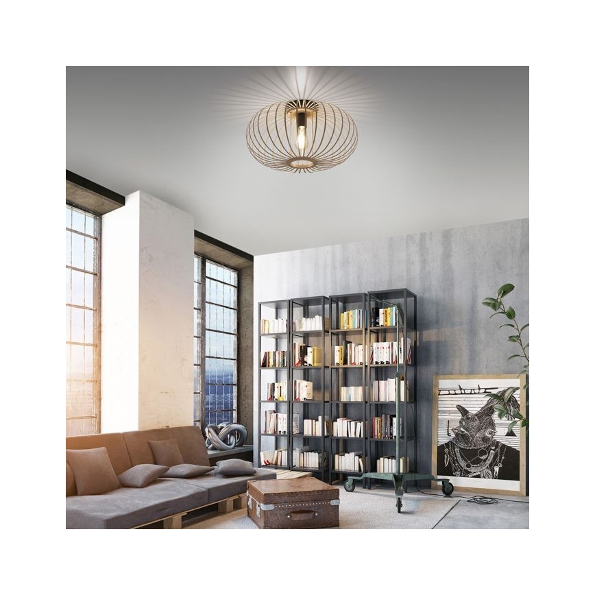 Leuchten Direkt 11411-79 - Loftlampe RACOON 1xE27/40W/230V diameter 50 cm bambus