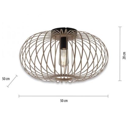 Leuchten Direkt 11411-79 - Loftlampe RACOON 1xE27/40W/230V diameter 50 cm bambus