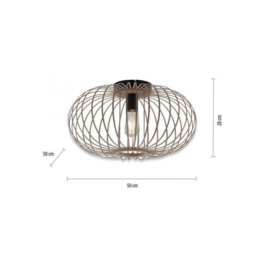 Leuchten Direkt 11411-79 - Loftlampe RACOON 1xE27/40W/230V diameter 50 cm bambus