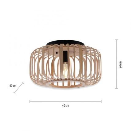 Leuchten Direkt 11412-79 - Loftlampe RACOON 1xE27/40W/230V diameter 40 cm bambus