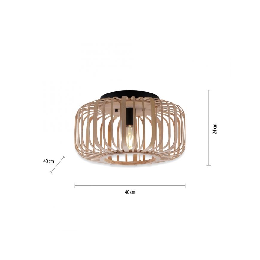 Leuchten Direkt 11412-79 - Loftlampe RACOON 1xE27/40W/230V diameter 40 cm bambus