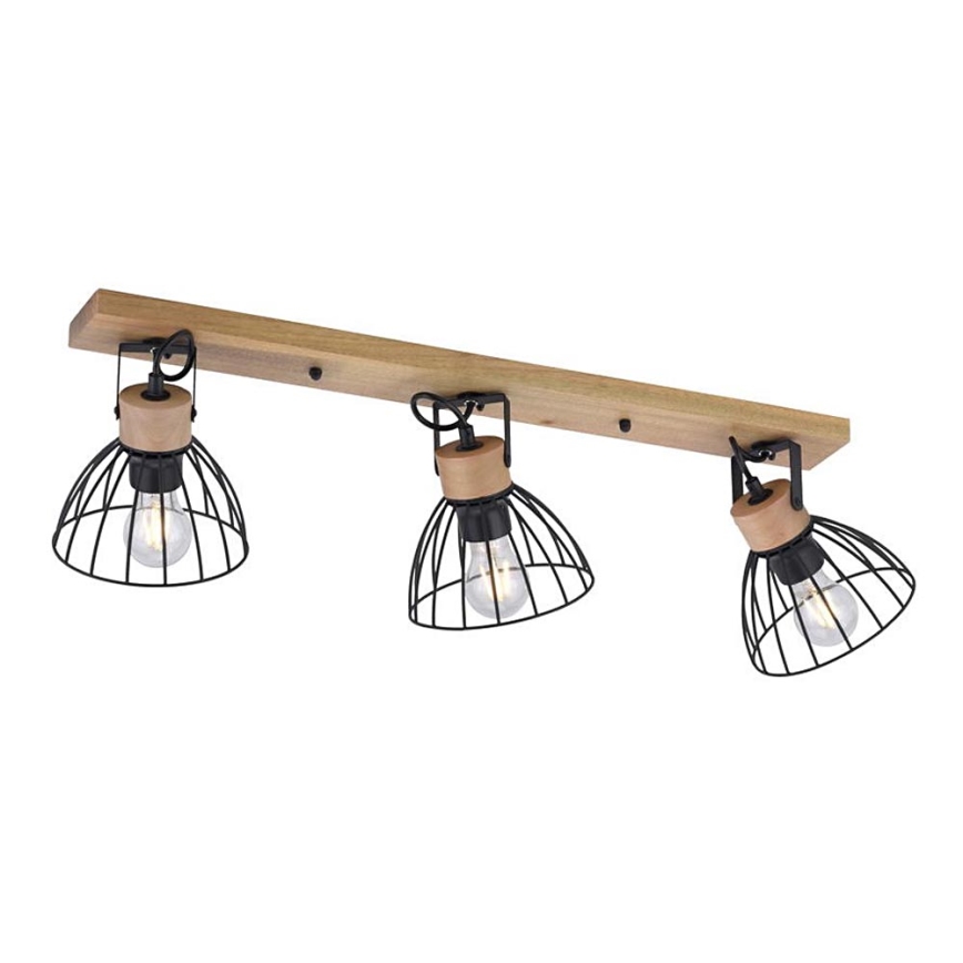 Leuchten Direkt 11418-18 - Spotlampe LAMI 3xE27/25W/230V akacietræ/metal