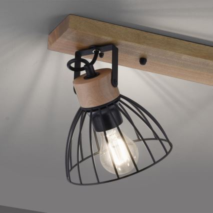 Leuchten Direkt 11418-18 - Spotlampe LAMI 3xE27/25W/230V akacietræ/metal