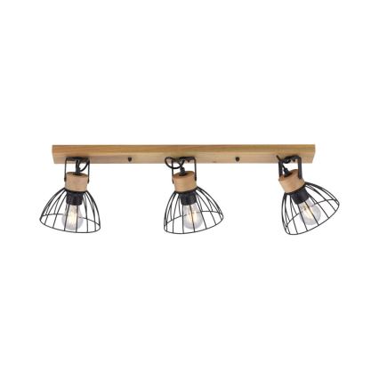 Leuchten Direkt 11418-18 - Spotlampe LAMI 3xE27/25W/230V akacietræ/metal